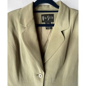 Via Seta‎ Silk Blend Blazer Women's Size 10 Career Office Business